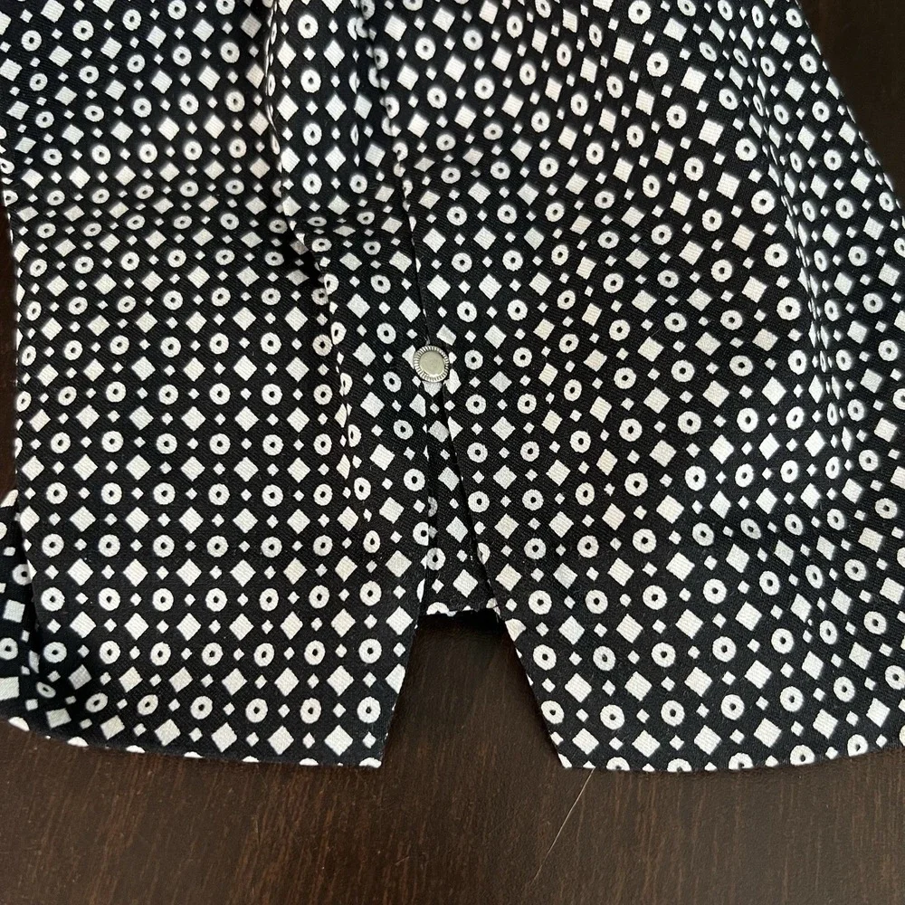 Jasmine & Juliana Black White Geo Print Stretch Capri Pull On‎ Pants Size 10 EUC